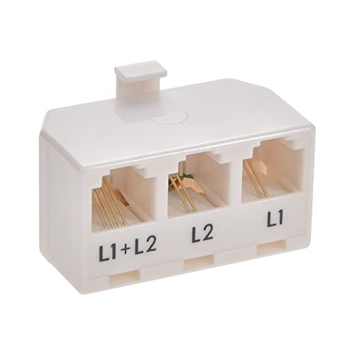 Installerparts RJ11 6P4C Line Splitter - Line1/Line2/Line1+Line2 – White