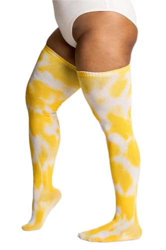 Image of Thunda Thighs Plus Size Thigh High Socks, Over the Knee High Boot Stockings Leg Warmers, Extra Long & Thick Socks