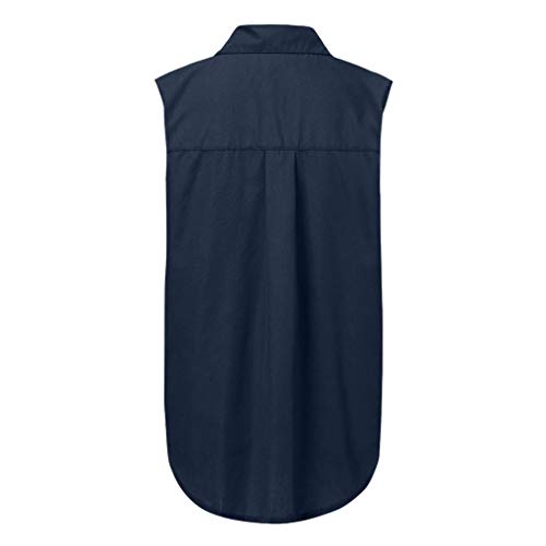 Blusa feminina Limsea com estampa solta e botão, 5 - Navy, XXXX-Large