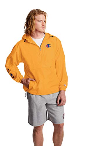 Champion Men's Packable 1/4 Zip Jacket, C Gold, Large