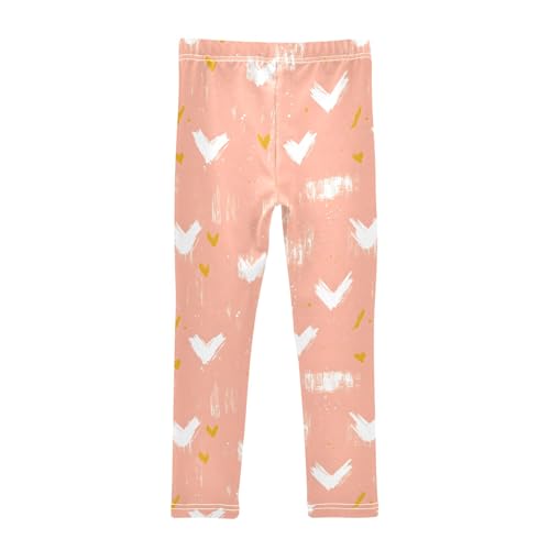 Hand-Drawn Hearts Girls Leggings Athletic Pants Tights Stretch Bottom2