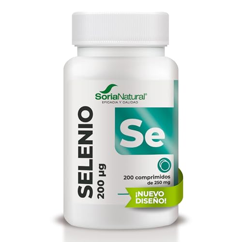 Soria Natural Selenio Liberación Sostenida   Ayuda a Reforzar el Sistema Inmunitario – Favorece la Acción Antioxidante – Favorece las Defensas   200 comprimidos de 250 mg para 6 Meses de Suministro