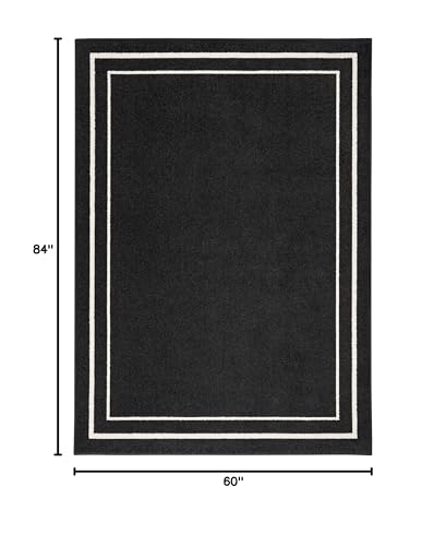 Nourison Essentials Tapete 5' x 7' Negro Marfil miniatura 2