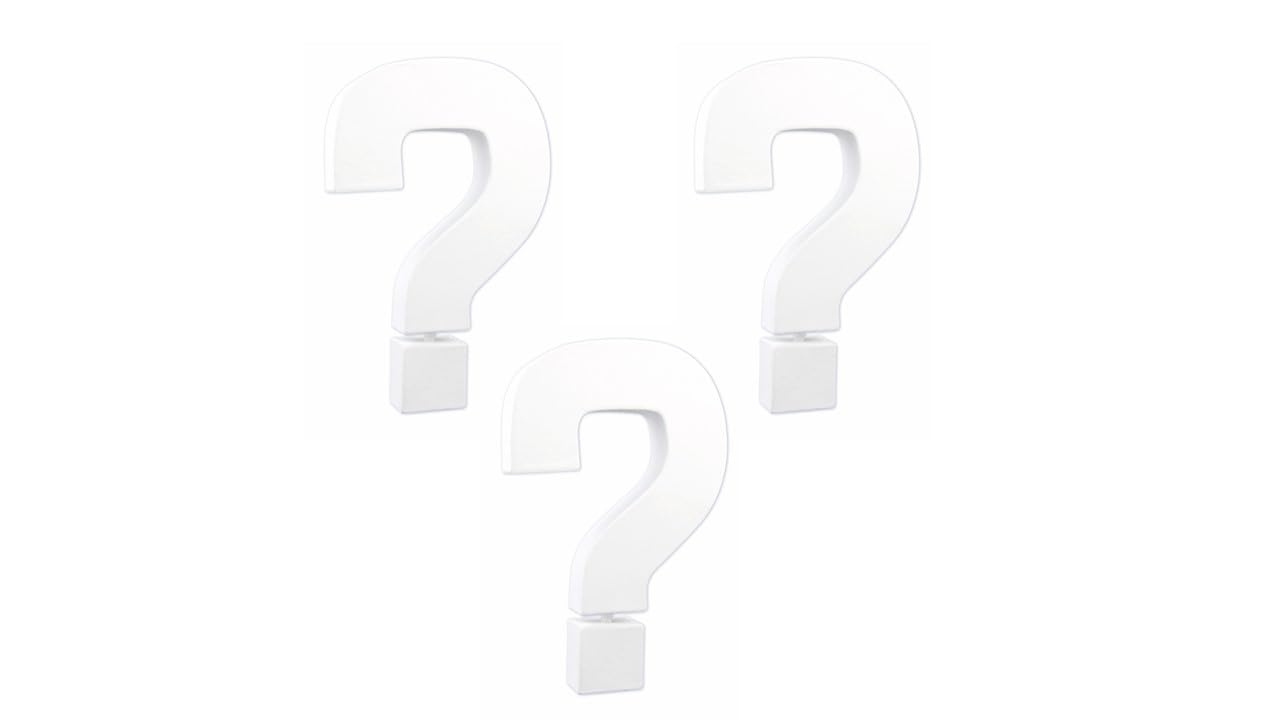 Décopatch AC727Cpack - Un Lot de 3 Supports en Papier Blanc mâché 3x13,5x20,5 cm, Point d'interrogation ?