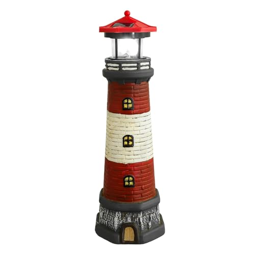ZTYXUX Solar Lighthouse Outdoor Led Solar Powered Lighthouse Light Garden Statue Decorative Landscape Lamp Outside Yard Lawn