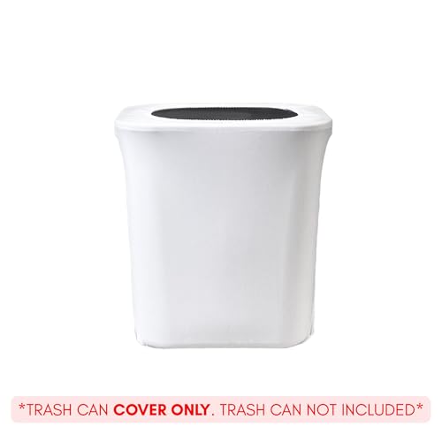 Image of YOUR CHAIR COVERS - 7 Gallon Spandex Office Trash Can Cover - White (Cover ONLY, Trash CAN NOT Included)