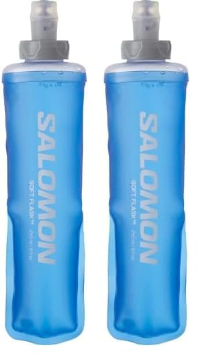 SALOMON Soft Flask 250ml/8oz 28 Frasco de Hidratación Suave Unisexo, Comodidad, Válvula de alto flujo, Fácil de usar, Azul (Paquete de 2)