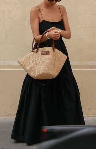 Women' Summer Dress Low Cut Backless Maxi Dress Spaghetti Strap High Waist Beach Long Dresses Loose Flowy Sundress3