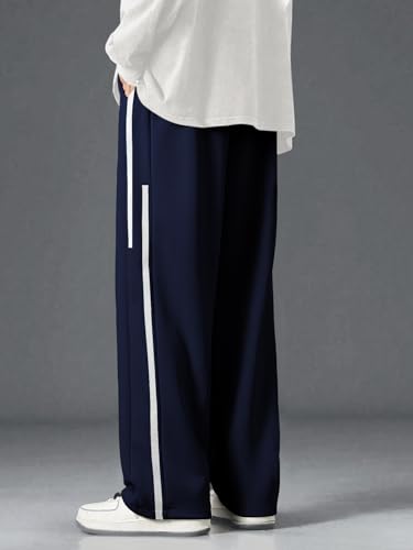 Image of GRECIILOOKS Korean Style Track Pants for Men - Loose Fit Lycra Cargo Joggers | Trendy Gym & Streetwear Bottoms with Utility Pockets (Available in Plus Size)