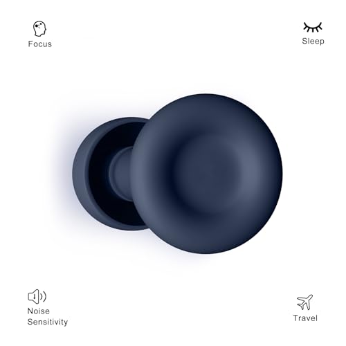 Ear Plugs for Sleeping Noise Reduction Reuseable, Concerts, Focus, Travel, Work, High Fidelity – 7 Pairs Eartips – Flexible Soft – Touch – NRR of 24 and 27 dB Noise Cancelling (Navy Blue)