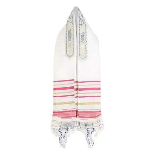 Dsgzkk Head Scarf, Breathable Messianic Scarf Tallit Fringe For Ceremonies And Cultural Event Polyester Shawl