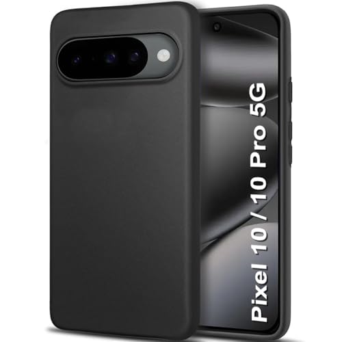 Image of TheGiftKart Sleek Back Cover Case for Google Pixel 10 /10 Pro | Slim Fit Protective Design | Ultra Matte Finish | Camera Protection Bump | Soft Silicon Case Cover for Pixel 10 Pro (Silicone, Black)