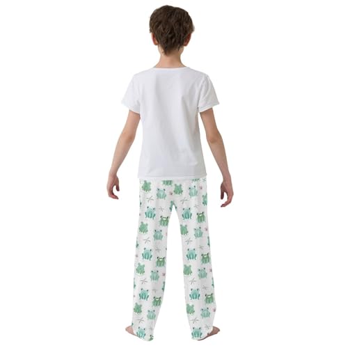 Lovely Frog Butterfly Boys Long Pants Soft Trousers Elastic Waist Kids Lounge Bottoms with Pockets S-XL3