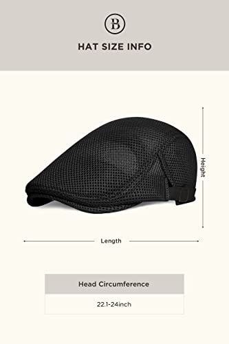 Image of BABEYOND Men's Mesh Flat Cap Breathable Summer Newsboy Hat Beret Cabbie Ivy Hat Gatsby Newsboy Hat for Driving Hunting