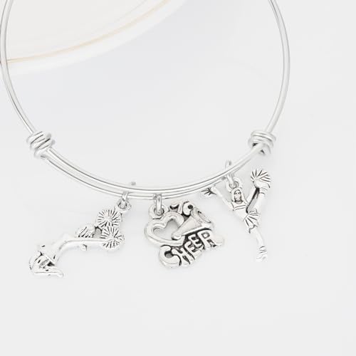 HUTIMY Cheer Bracelet for Cheer player Cheerleaders Teens Teenage Cheer Charm Jewelry for Team Cheerleader Bracelets4