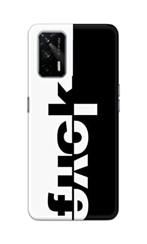 Image of PRINTFIDAA One Words Fukc Love Creative Art Innovative Wonderfull Printed Designer Hard Case for Realme GT 5G, Realme Q3 Pro 5G Back Cover -(e) RPM1003