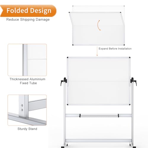 Tableau blanc effaçable à sec sur roulettes pour libérer votre espace mural - 3