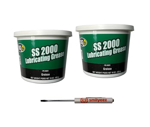 Image of Smilyeez Listing for BG SS2000 High-Performance Polyurea #2 Lubricating Grease (2 Tubs) for Automotive and Industrial Use with a Pocket Screwdriver
