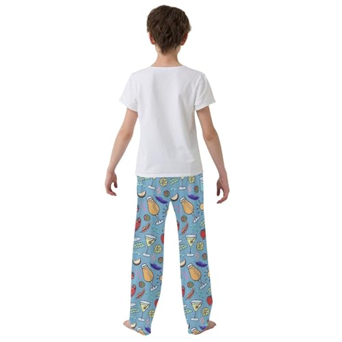 ZZKKO Cocktails Doodle Beverages Boys Pants for Kids Jogger Pants with Pockets S-XL3