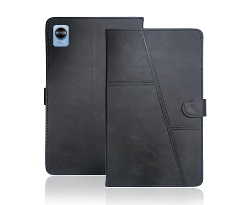 Image of FLIP Tablet Cover for REALME PAD MINI | 3 Pockets | Dual Protection Material | Strong Magnet | Ultra Durable (Black)