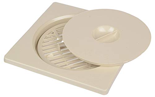 CIPLA PLAST Plastic Shower Floor Drain/Strainer with Lid | Plastic Drainer for Kitchen Utensils | (BRC-732-WH2) | Floor Drainer for Bathroom | Pack of 2