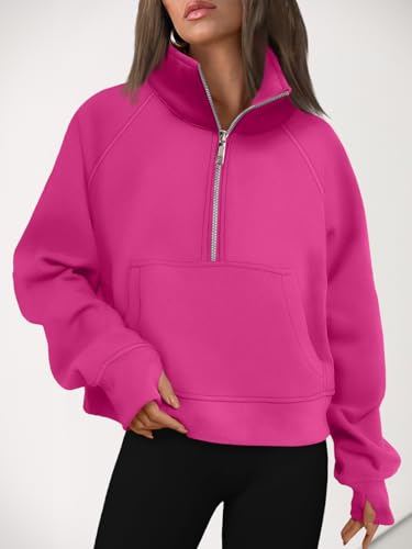 Image of AUTOMET Womens Sweatshirts Half Zip Cropped Pullover Fleece Quarter Zipper Hoodies 2026 Fall Fashion Outfits Clothes
