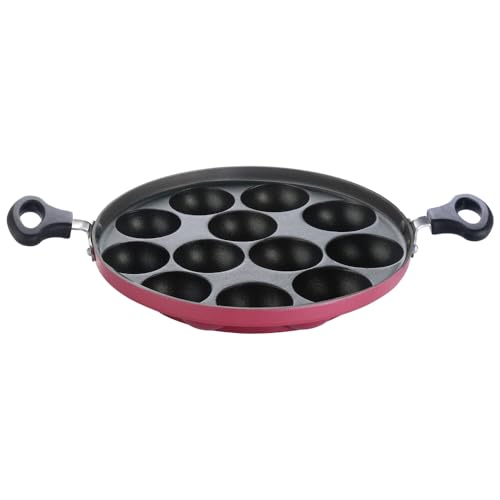 Image of PREMIER Non-Stick Paniyaram Pan 12 Cavity | Appam Maker | Appam Patra | Kuzhi Paniyaram Pan | Appe Pan | Paddu Pan | Gunta Ponganalu Pan | Die Cast Aluminium | Gas Stove | 1 Year Warranty