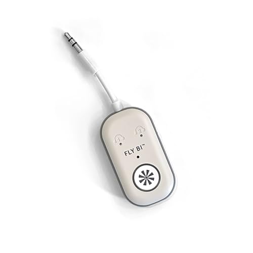 Tech Candy Fly Bi Double Bluetooth Transmitter - Blue Tooth Dongle, Connect 2 Devices at Once, Battery Powered, Rechargeable, 5.3, Compact, Converts Standard Headphone Jack