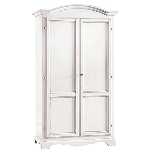 ✅Armadio in legno laccato bianco con 2 ante Dimensioni: cm 107 x 55 x 197 h