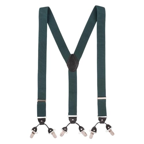 Image of The Tie Hub Suspenders for Men | Slim Clip-On Y-Back Elastic Braces | Adjustable 1.25 Inch | Formal Wedding Office