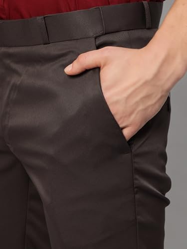 Image of Vogaan Formal Pant with Expandable Waist for Men | Men's Cotton Regular Fit Flat Front Pant for Party and Casual Wear
