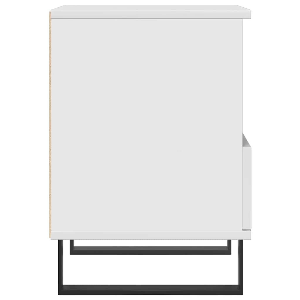 Eleganter Nachttisch mit Schublade und Fach aus Holzwerkstoff, Stabile Beistelltisch mit Metallbeinen und Feuchtigkeitsbeständige Oberfläche für Wohnzimmer und Schlafzimmer