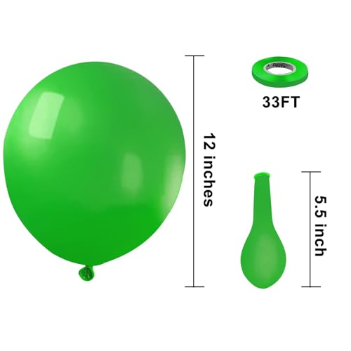 Image of KBZVNAF Green Latex Party Balloons 50 Pack 12 inch | Light Green Helium Matte Balloons for Birthday Wedding Baby Shower Summer Jungle Theme Party Decorations
