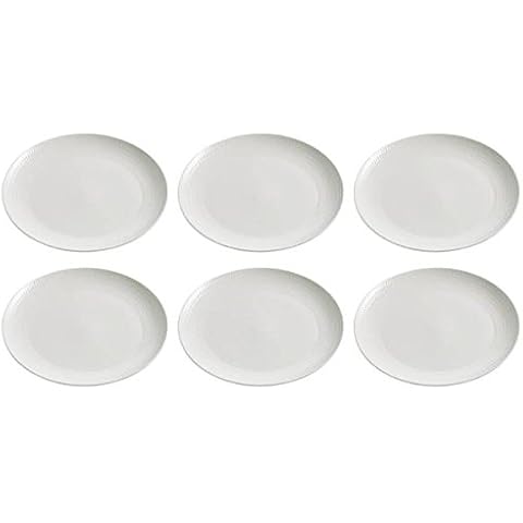 Maxwell & Williams 6er Set Frühstücksteller DIAMONDS ROUND D. 23cm weiß Cover
