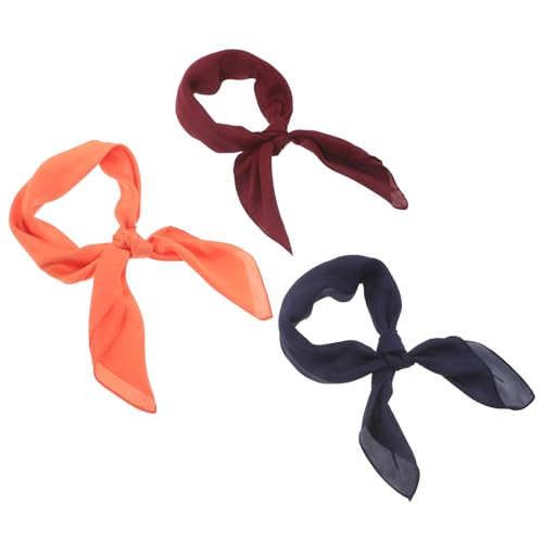 Tofficu 3 Piezas Bufanda Cuadrada de Poliéster para Mujer Diseño Elegante y Clásico, Suave y Fácil de Cuidar, Adecuado para Eventos y Oficina