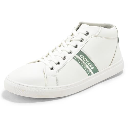 Buy Woodland Men's White PU Sneakers-9 UK (43EURO) (OSNB 4507022) at Amazon.in - Image 2