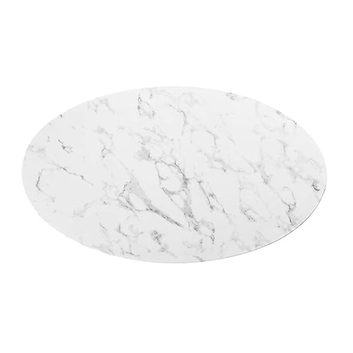 Image of Modway Lippa 48 inch Oval Artificial Marble Dining Table, Black White