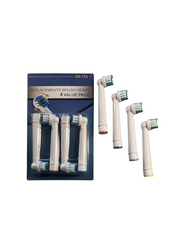 Electric Toothbrush Replacement Heads, 4-Pack, Compatible with Oral-B, Soft Dupont Bristles