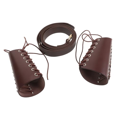 Mikikit 1 Set Medieval Arm Guards with Waist Belt Stylish Renaissance Costume Accessories for Men for Parties and Events Comfortable and Lightweight Design