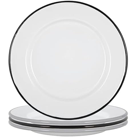 Argon Tableware Enamel Dinner Plates Set Cover