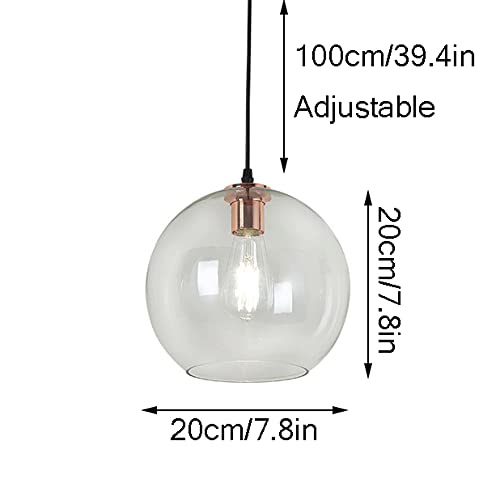 Lámpara de araña E27 interior cristal colgante techo salón nórdico 30 cm 8