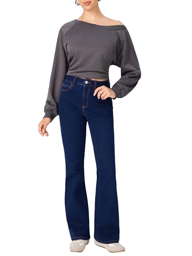 CIDER Women Stretchy Flare Leg Jeans Fashion Denim Pants3