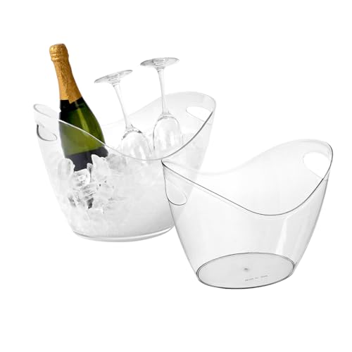 2 Pcs Ice Bucket 4 Liter Champagne Wine Bucket Clear...