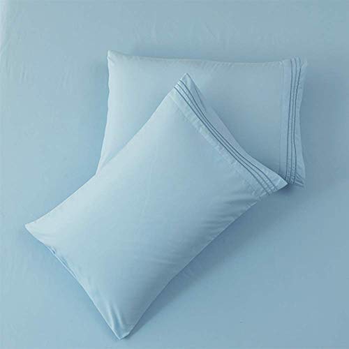 Image of SONORO KATE Bed Sheet Set Super Soft Microfiber 1800 Series Luxury Egyptian Sheets 16-Inch Deep Pocket,Wrinkle and Hypoallergenic-4 Piece (Spa Blue, Full)