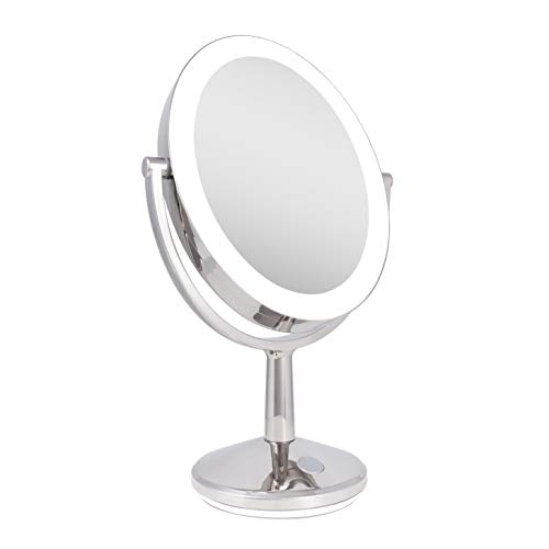 Zadro 9" Oval Cordless Led Lighted Makeup Mirror With Magnification 5X/1X Touch Pad Makeup Mirror With Lights Usb Port #TOP6