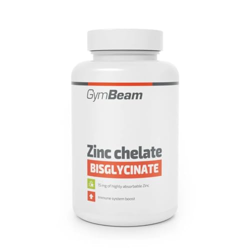 GymBeam Zink-Tabletten - Hochdosierte Kapseln 15 mg pro Tagesdosis in Chelatform von Zinkbisglycinat Knochengesundheit & Proteinsynthese unterstützten Fruchtbarkeit (90 tab)