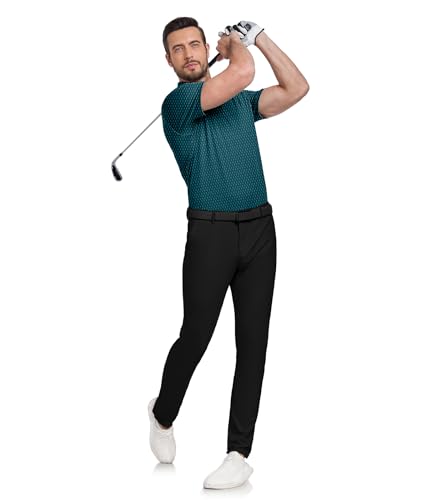 Mens Polo Shirts Short Sleeve Printed Quick‑Dry Golf Tops - image 3