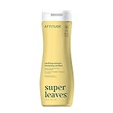 Natural Shampoo for Oily Hair by ATTITUDE: Certified EWG VERIFIED Shampoo, Safe, Hypoallergenic, Dermatologist Tested & Vegan | Super leaves Clarifying Shampoo - Lemon Leaves & White Tea (16 oz)
