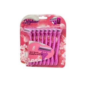 Silkshave Women’s Disposable Razors – 3-Blades, 8 Count (Set of 2)