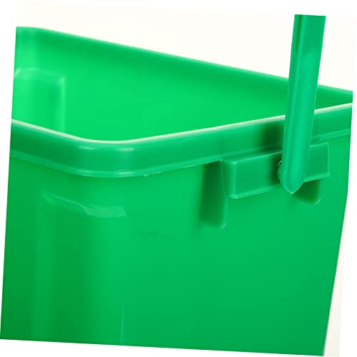 Caneca de basura de plástico rectangular 10 L verde miniatura 5